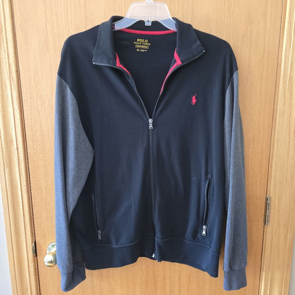 Men’s Polo Ralph Lauren Black and Grey Zip Up Jacket Size XL - NWOT